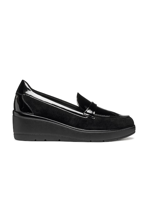 Кожени мокасини Geox D ILDE в черно с платформа D46RAB 02202 C9999