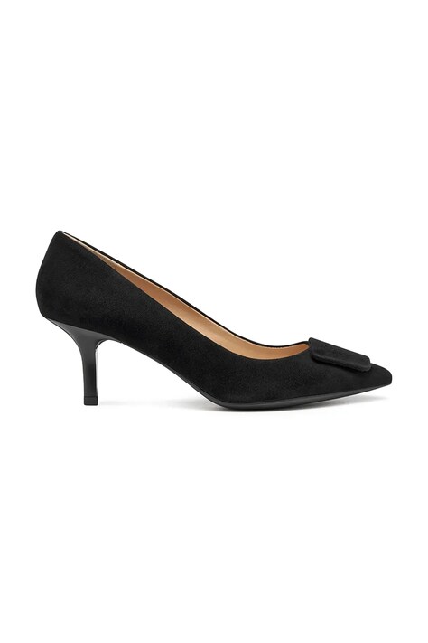 Geox tocuri din piele întoarsă D KLEOPY culoarea negru, pe toc jos, D56YBC 00021 C9999