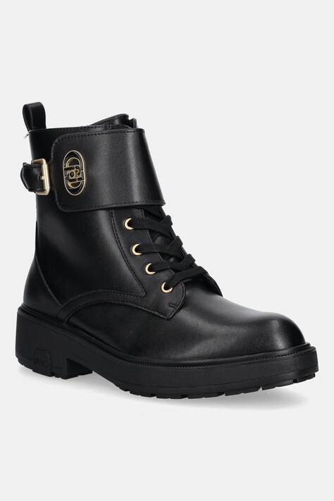 Liu Jo bocanci de piele LONDON 03 culoarea negru, cu toc plat, SF5029P010222222