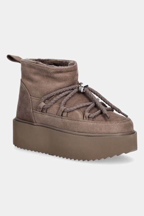 Μπότες χιονιού σουέτ Inuikii Classic Low Platform χρώμα: καφέ, 1001.006.0012.163