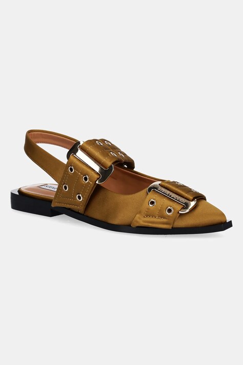 Steve Madden baleriny Grand Ave kolor zielony z odkrytą piętą 11003257