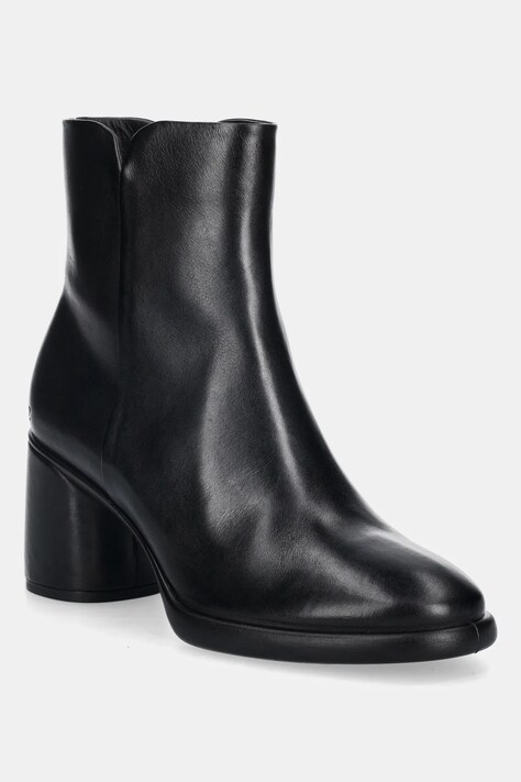 Ecco botki skórzane Sculpted Lx 55 Boot damskie kolor czarny na słupku 222613-01001