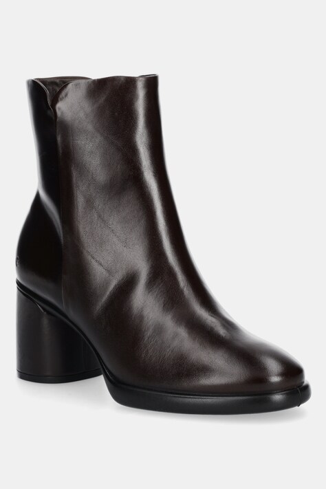 Ecco botki Sculpted Lx 55 Boot damskie kolor brązowy na słupku 222613-01667