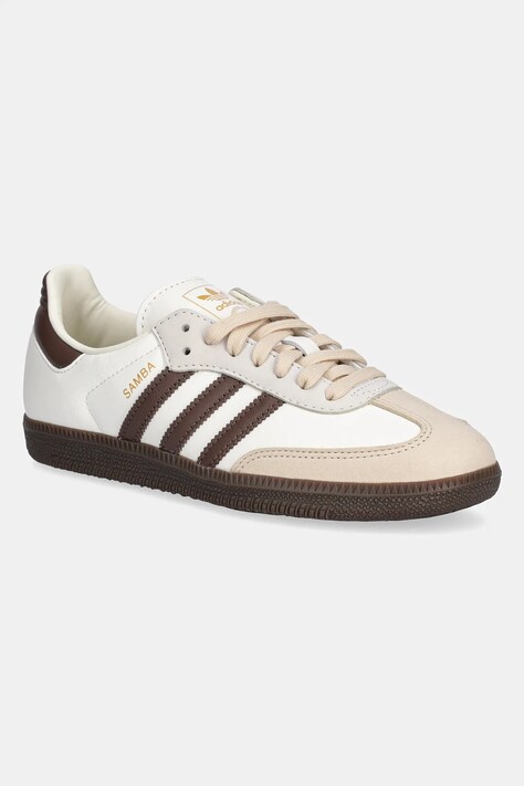 Δερμάτινα αθλητικά παπούτσια adidas Originals Samba OG χρώμα: μπεζ, JR8842