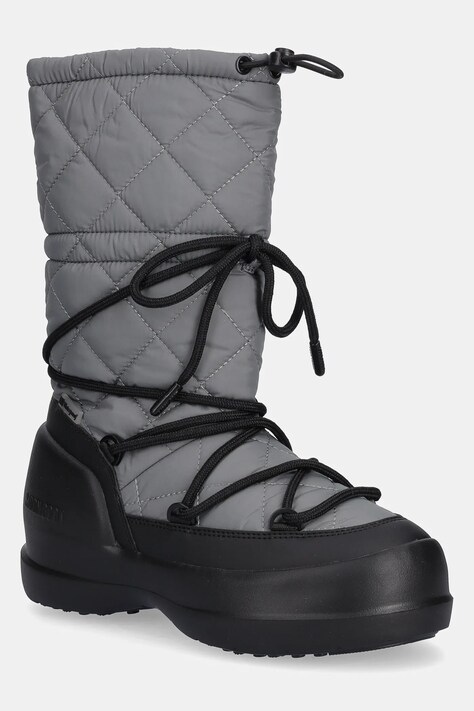 Moon Boot śniegowce MB MEZZALUNA QUILTED HIGH BOOT WP kolor szary 80D2500080 H006