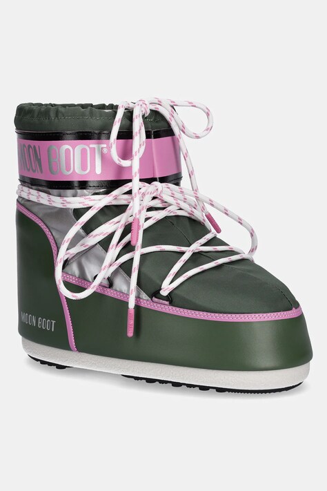 Moon Boot śniegowce MB ICON LOW SPACE RACING kolor zielony 80D1409650 GH01