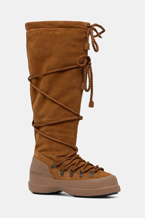 Semišové snehule Moon Boot MB LUNA BOOT EXTRA SUEDE hnedá farba, 80D2480200 M008