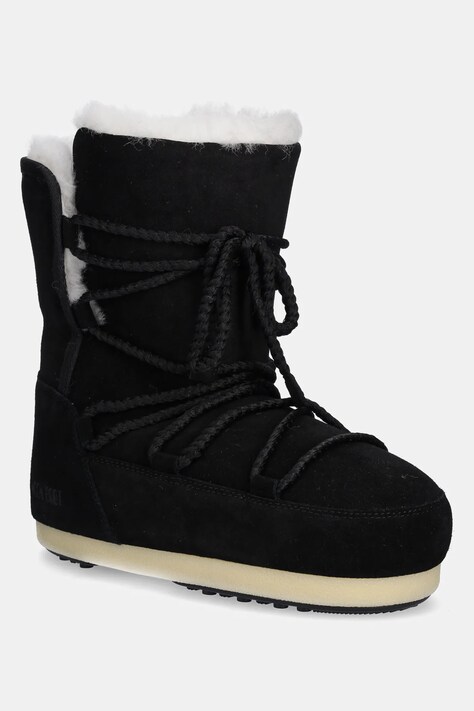 Moon Boot śniegowce zamszowe MB EVX BOOT SUEDE / SHEARLING kolor czarny 80D1470050 N001