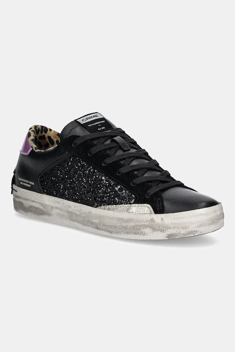 Kožené tenisky Crime London DISTRESSED dámské, černá barva, 25008AA8