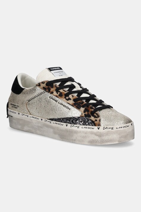 Crime London sneakersy skórzane DISTRESSED PLATFORM damskie kolor złoty 25071AA8