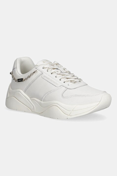 Armani Exchange sneakersy skórzane damskie kolor biały XW001617 AF17443 M0107