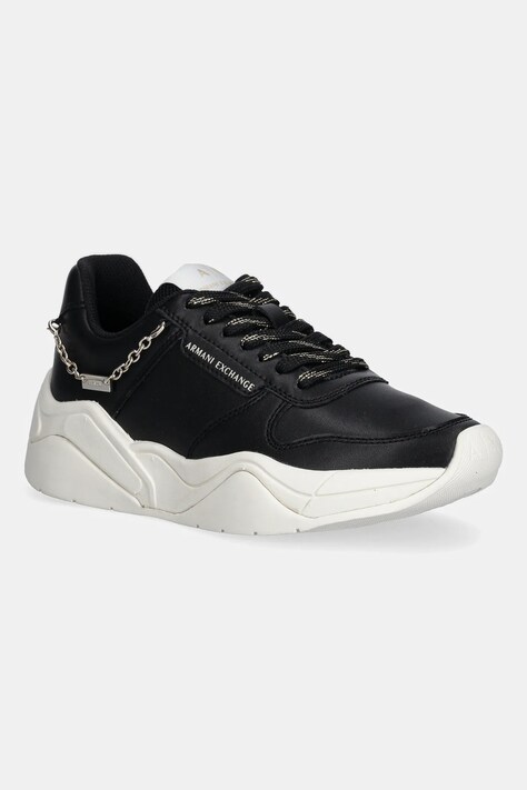Armani Exchange sneakersy skórzane damskie kolor czarny XW001617 AF17443 MC005