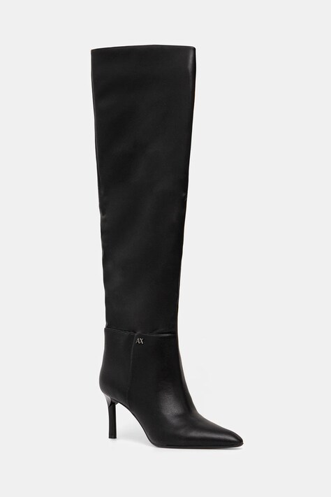 Armani Exchange cizme culoarea negru, cu toc cui, izolare usoara, XW001646 AF13876 UC001
