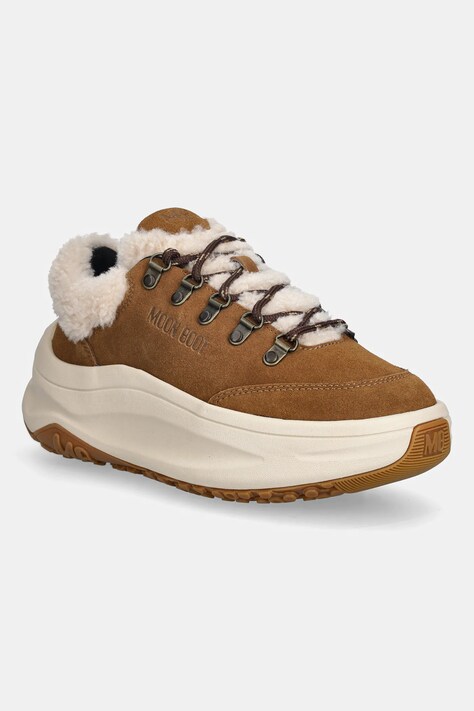 Moon Boot sneakersy zamszowe MB MOON247 CITY SHEARLING kolor brązowy 80D2490040 M008