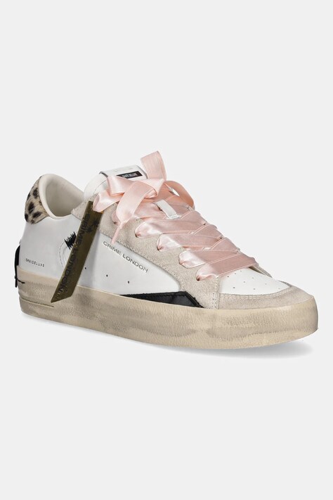 Crime London sneakersy skórzane SK8 DELUXE WEDGE kolor biały 25191AA8