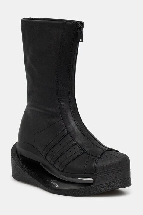 Kožne gležnjače Y-3 Gendo Boot boja: crna, s platformom, JP8202