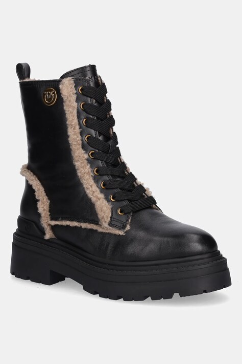 Pinko workery Mia 18 damskie kolor czarny na platformie ocieplone SD0405P093Z99