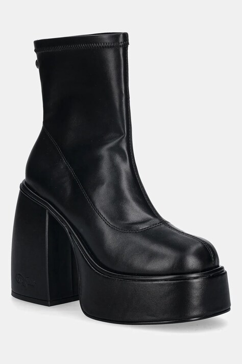 Buffalo botki Heart Sock Bootie damskie kolor czarny na słupku 1220073-BLK