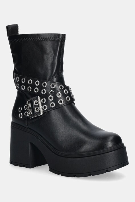 Μποτάκια Buffalo Mila Rock Boot χρώμα: μαύρο, 1220082-BLK