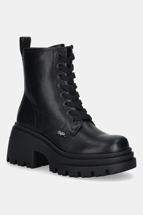 Buffalo workery Bravr Lace Up damskie kolor czarny na platformie 1622538-BLK
