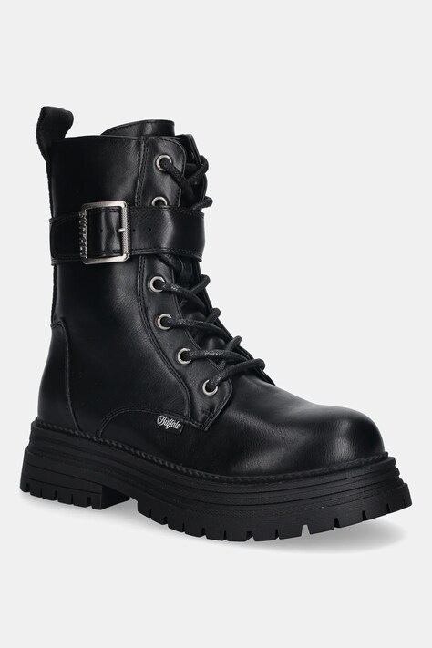 Μποτάκια εργασίας Buffalo Lennox Lace Up Mid χρώμα: μαύρο, 1622610-BLK