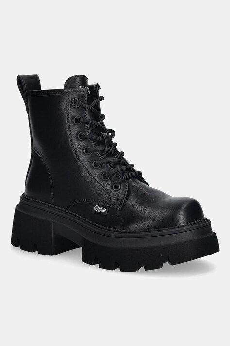 Μποτάκια εργασίας Buffalo Mave Lace Up χρώμα: μαύρο, 1622616-BLK