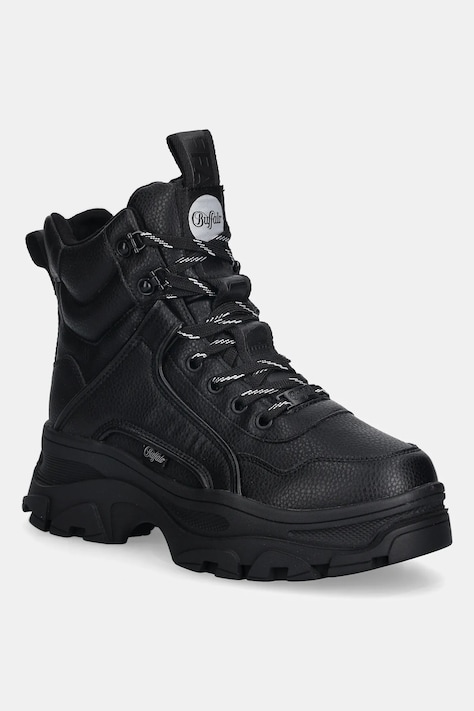 Buffalo workery Venom Mid damskie kolor czarny na platformie 1622618-BLK