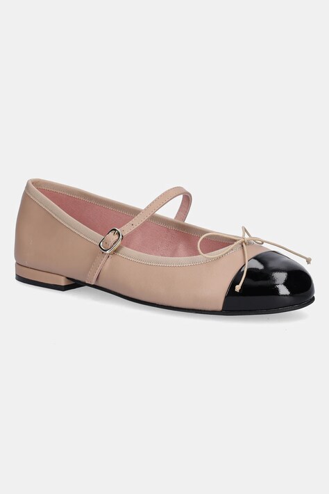 Δερμάτινες μπαλαρίνες Pretty Ballerinas Irma χρώμα: μπεζ, 52688_001
