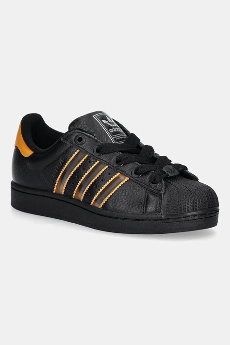 Кожени маратонки adidas Originals Superstar II в черно JQ6469