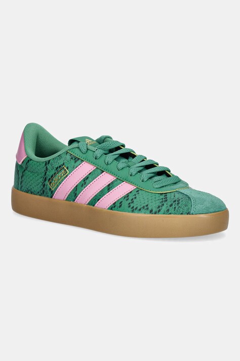 adidas sneakersy skórzane VL Court 3.0 damskie kolor zielony JR8668