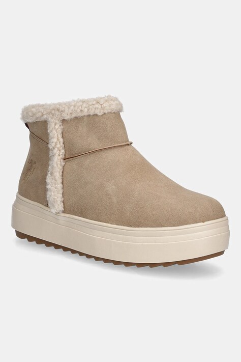 Μποτάκια U.S. Polo Assn. ICY006 χρώμα: μπεζ, ICY006W/EH1
