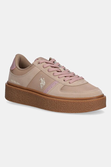 Αθλητικά U.S. Polo Assn. JODY001 χρώμα: μπεζ, JODY001W/ENU1