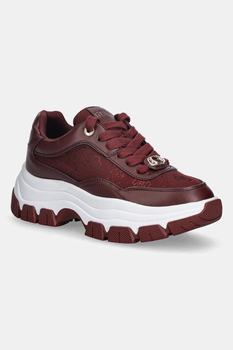 Guess sneakersy BERRETT2 damskie kolor bordowy FLFBRT ELE12