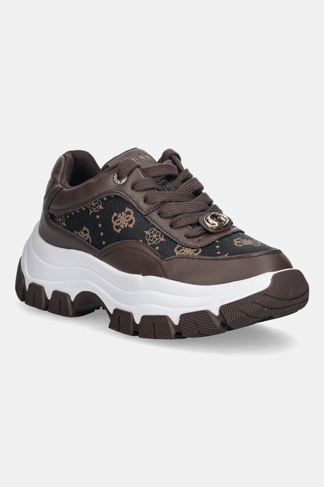 Guess sneakersy BERRETT2 damskie kolor brązowy FLFBRT PEL12