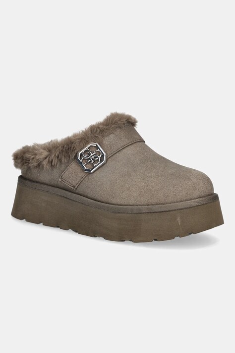 Guess kapcie DOLMANA2 kolor zielony FLFDOC ESU06