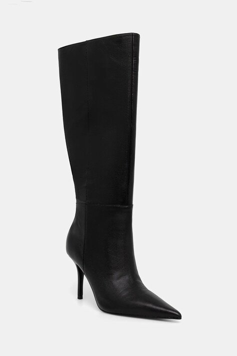 Δερμάτινες μπότες Guess GRESSA γυναικείες, χρώμα: μαύρο, FLFGRS LEA11