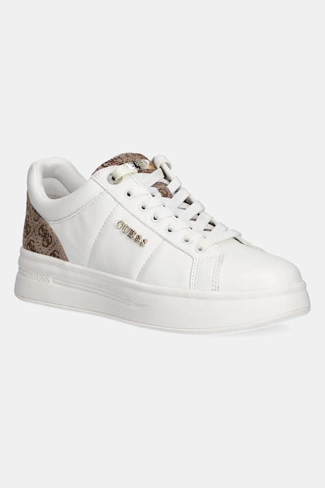 Guess sneakers din piele WELLI culoarea bej, FLFWLL FAL12