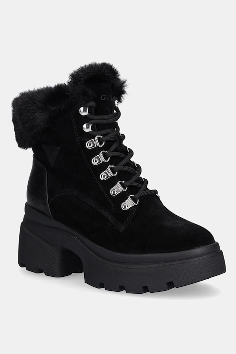 Полусапожки Guess YARELI цвет чёрный каблук кирпичик с утеплением FLFYRL SUE10