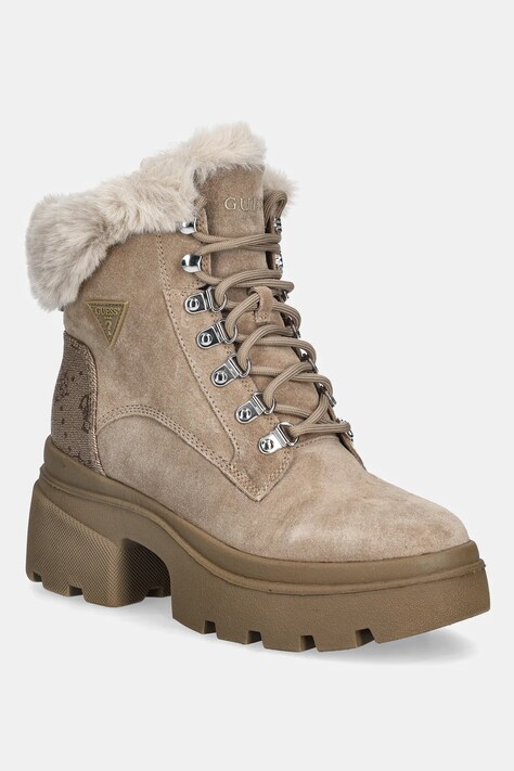 Workers σουέτ Guess YARELI χρώμα: μπεζ, FLFYRL SUE10