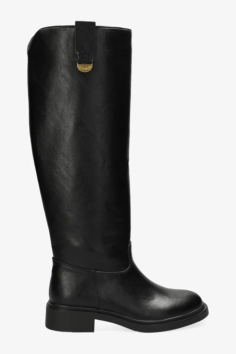 Mexx kozaki SONYA RESPECT damskie kolor czarny na płaskim obcasie MI001801853W