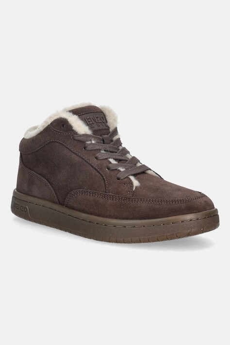 Kenzo sneakersy zamszowe Dome Mid Top Sneakers damskie kolor brązowy FF62SN062L58.14