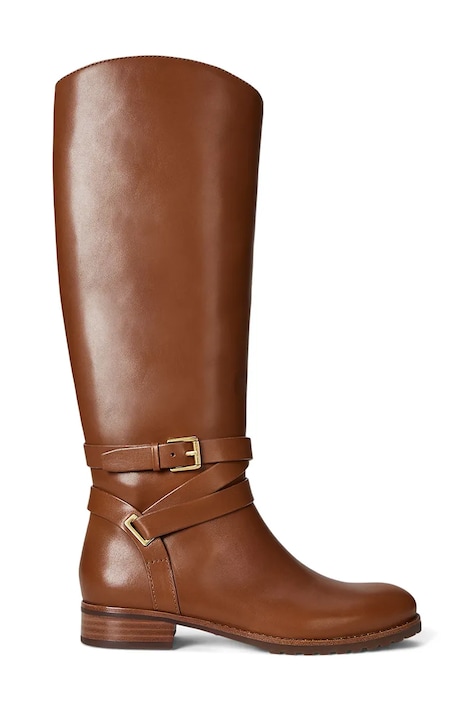 Lauren Ralph Lauren stivali in pelle Collins Tll donna colore marrone 802974384001