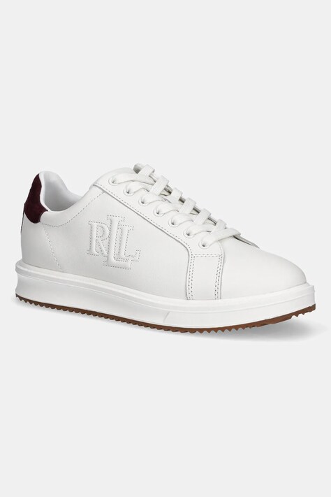 Δερμάτινα αθλητικά παπούτσια Lauren Ralph Lauren Ainsley χρώμα: άσπρο, 802979188003