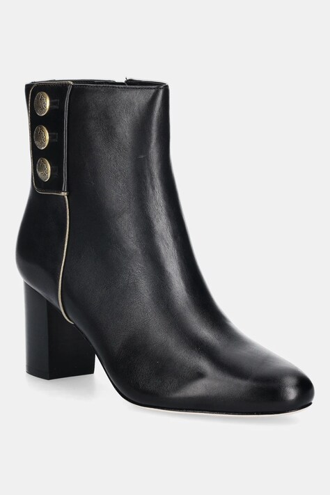 Lauren Ralph Lauren botki skórzane Kenndi Bt Hl damskie kolor czarny na słupku 802980065001