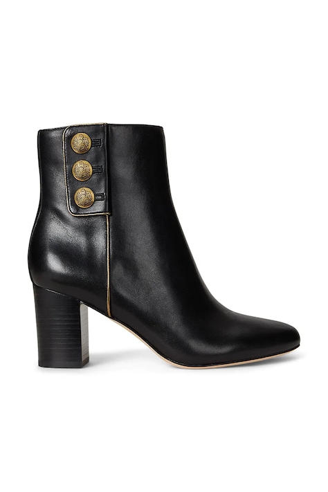 Кожаные полусапожки Lauren Ralph Lauren Kenndi Bt Hl цвет чёрный каблук кирпичик 802980065001
