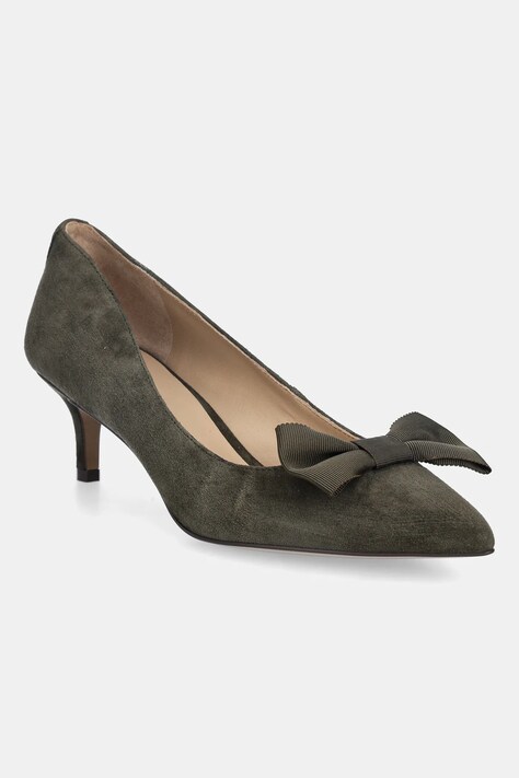Lauren Ralph Lauren szpilki zamszowe Adrienne Bow kolor zielony 802980116002
