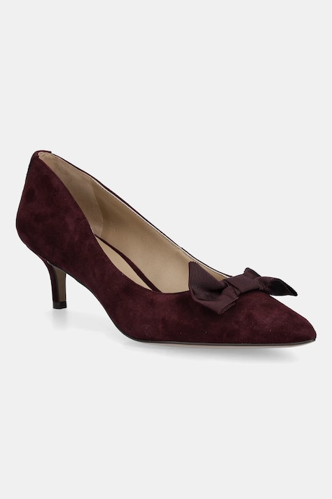 Велурени обувки с тънък ток Lauren Ralph Lauren Adrienne Bow в лилаво 802980116003