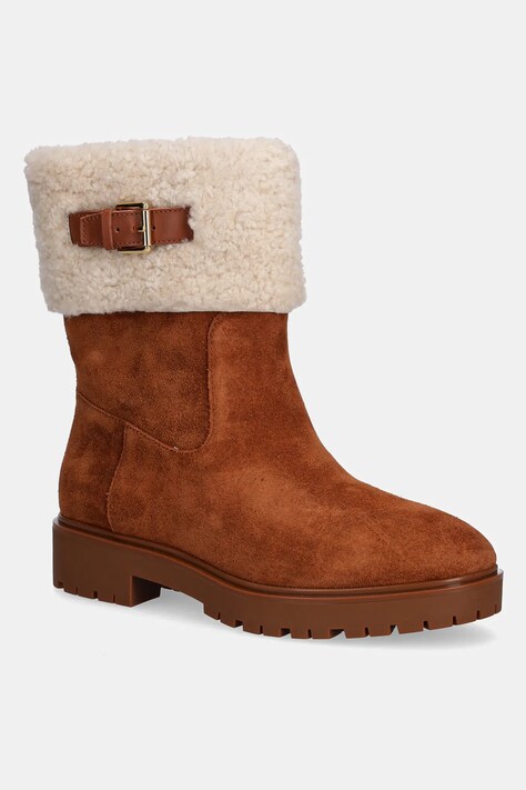 Lauren Ralph Lauren stivaletti alla caviglia in camoscio Allyson Srlg donna colore marrone  802980553002