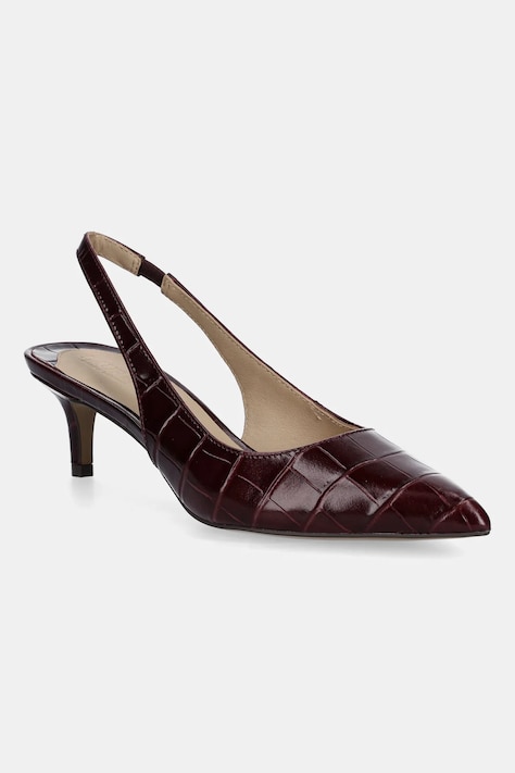 Кожени обувки с тънък ток Lauren Ralph Lauren Lolah II в червено 802980117003