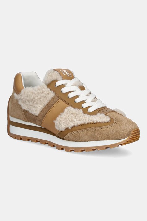 Lauren Ralph Lauren sneakersy skórzane Dani damskie kolor beżowy 802980566001
